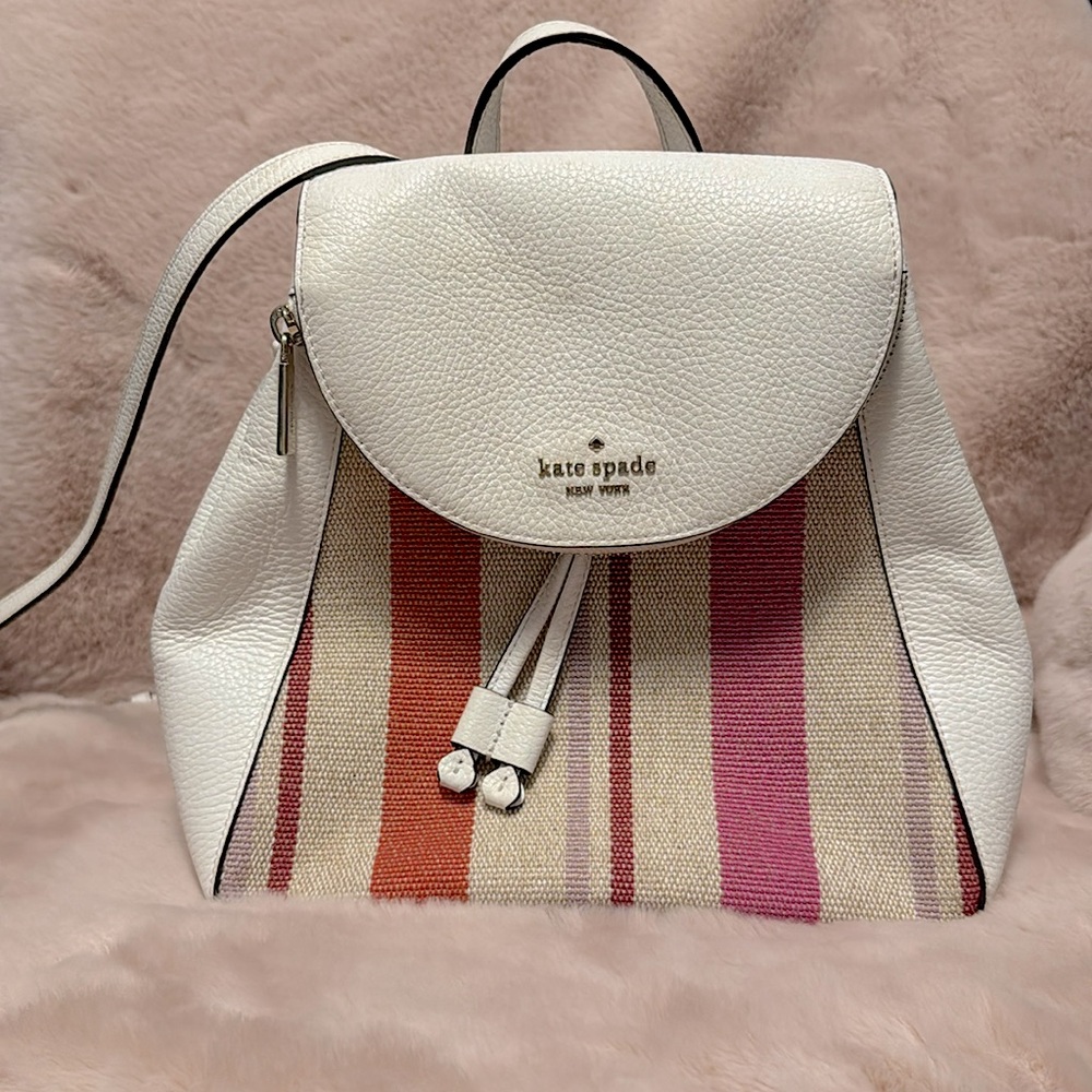 Kate Spade Leila Medium Flap Backpack Multi Stripe